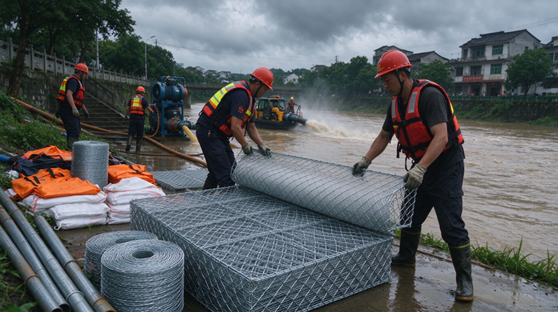 Changshu Jianghe toshqinining oldini olish mahsulotlari Ichki Mo'g'ulistonning favqulodda drenajni qo'llab-quvvatlash loyihasi uchun Gabion va galvanizli to'r materiallarini etkazib beradi. Changshu Jianghe toshqinining oldini olish mahsulotlari Ichki Mo'g'ulistonning favqulodda drenajni qo'llab-quvvatlash loyihasi uchun Gabion va galvanizli to'r materiallarini etkazib beradi.